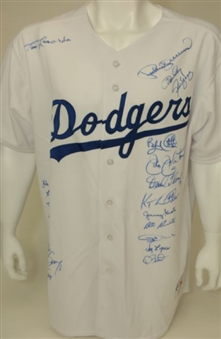 1981 LA Dodgers World Champions Multi-Signed Jersey (22 Signatures)